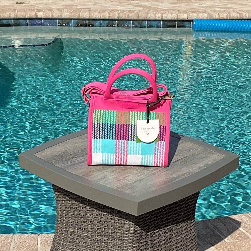 ♠️🩵💖 kate spade new york x Target Plaid Knit Crossbody Bag Tote
